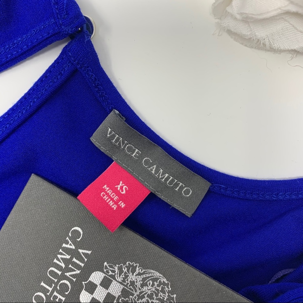 NEW Vince Camuto Blue Cold Shoulder Blouse - Picture 7 of 7
